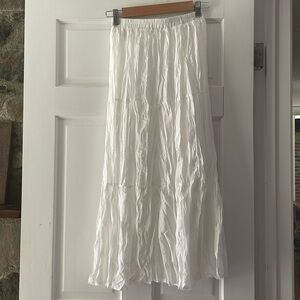 100% cotton long white maxi skirt